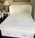 Memory foam mattress on fold-out bed